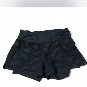 90 Degree By Reflex Black Camouflage Athletic Shorts